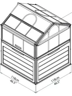 Canopia® By Palram Plant Inn™ Raised Bed Greenhouse, 4' X 4' -Garden Care Store 8588308 10V tif