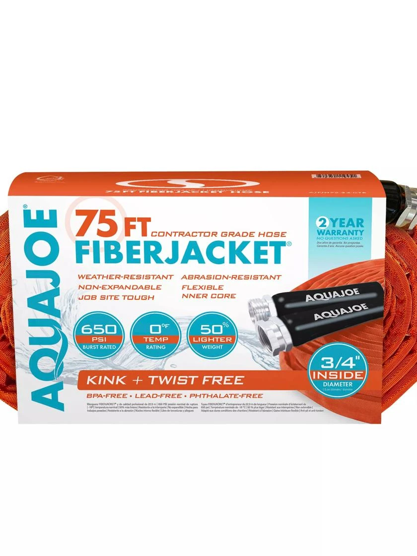 Aqua Joe AJFJH75-34-CTR FiberJacket Contractor Grade Hose | 3/4-in 3 Aqua Joe AJFJH75-34-CTR FiberJacket Contractor Grade Hose | 3/4-in