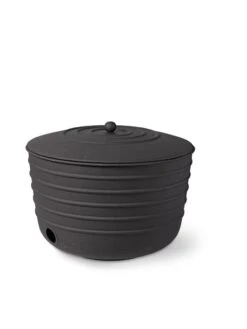 Matte Black Ribbed Hose Pot With Lid -Garden Care Store 8611991 5867 tif